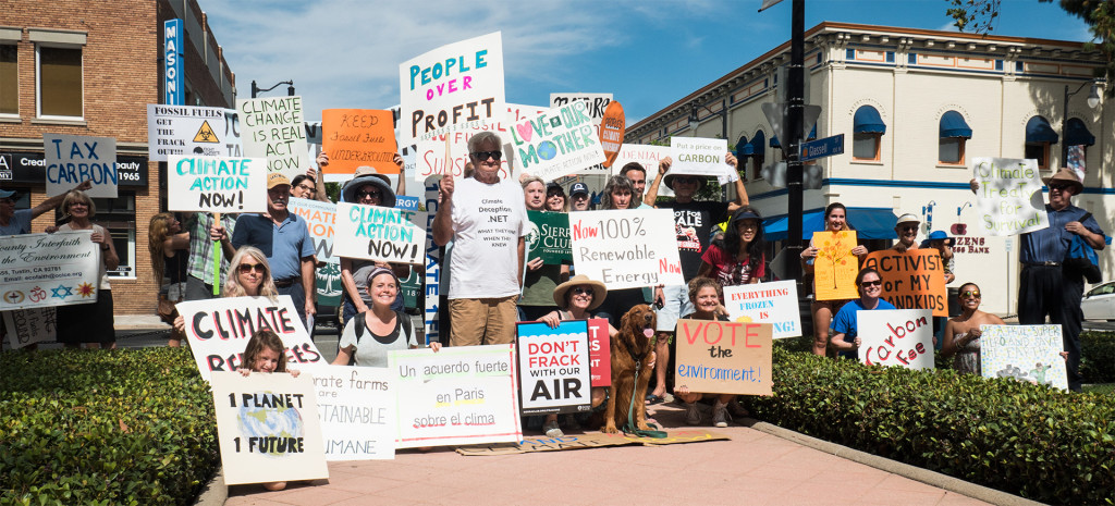 Participants in the People's Climate Movement rally